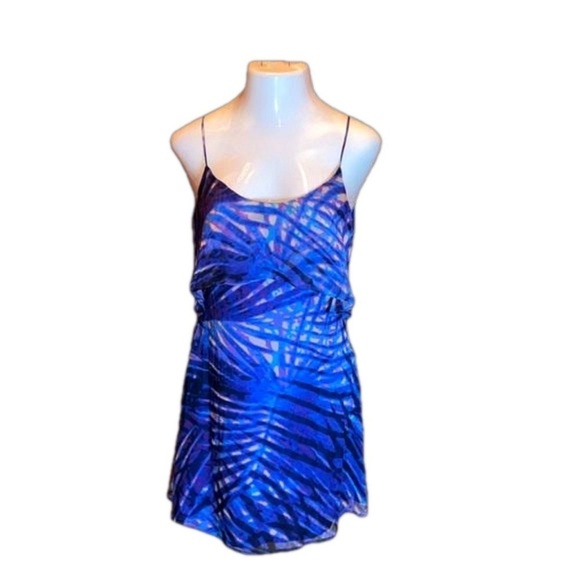 CUSP by NEIMAN MARCUS Fabulous Blues & Purples Abstract Print Sundress Size M - Picture 1 of 6